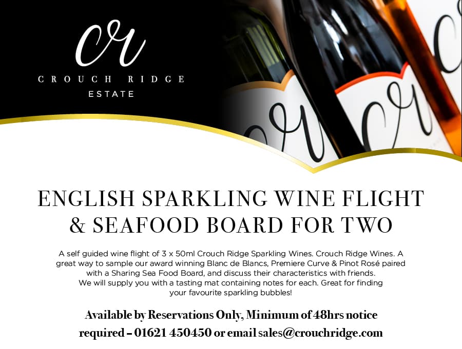 English Sparkling Wine Flight & Seafood Board For Two