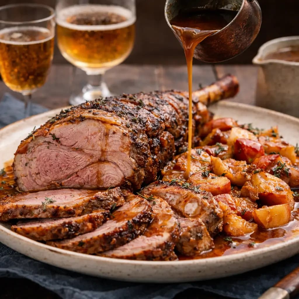 Cider & honey roast lamb leg