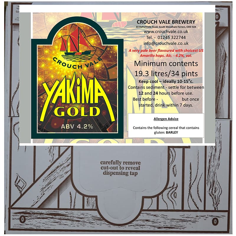 Polypin (20 litres) Yakima Gold (cask-conditioned), alc.