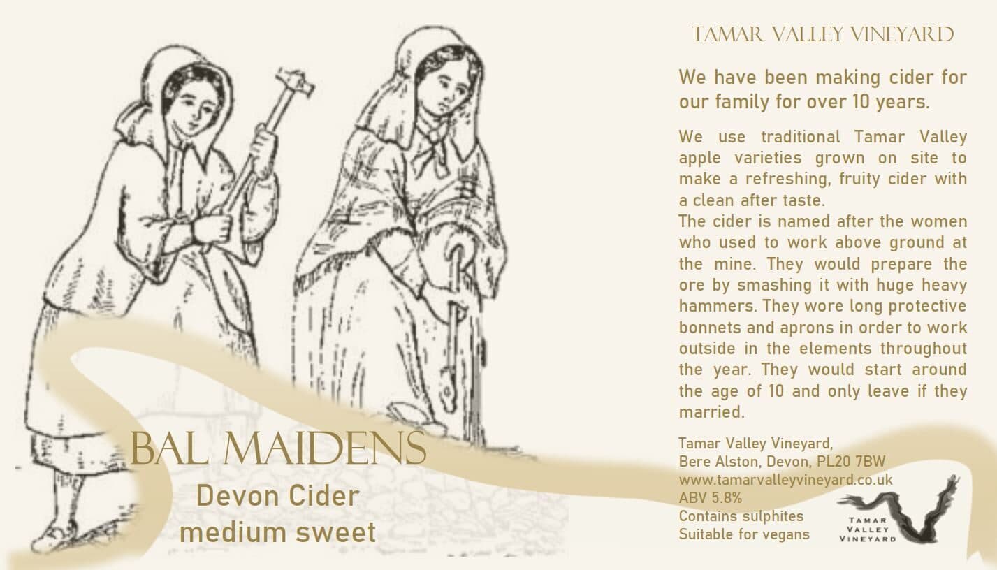 Bal Maidens- 12 bottles of Devon cider – medium sweet
