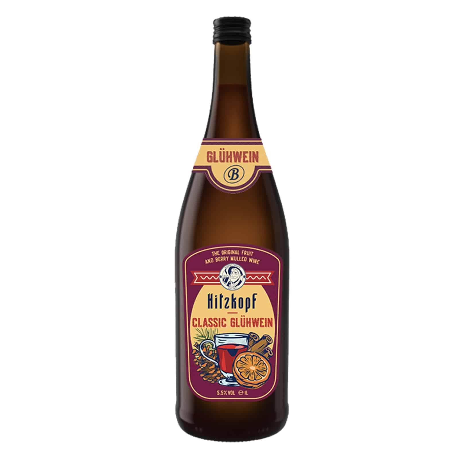 Bavaria Hitzkopf Classic Gluwein Mulled Wine 1Ltr