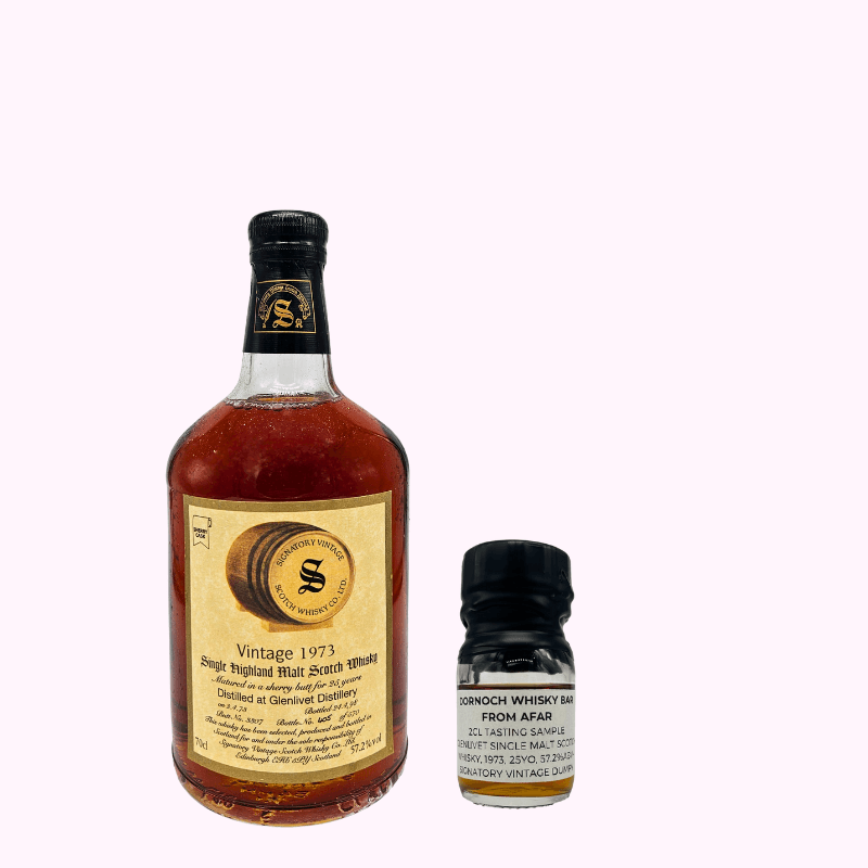 Dornoch Whisky Bar from Afar -Glenlivet Single Malt Scotch Whisky, 1973, 25 Year Old, 2CL,